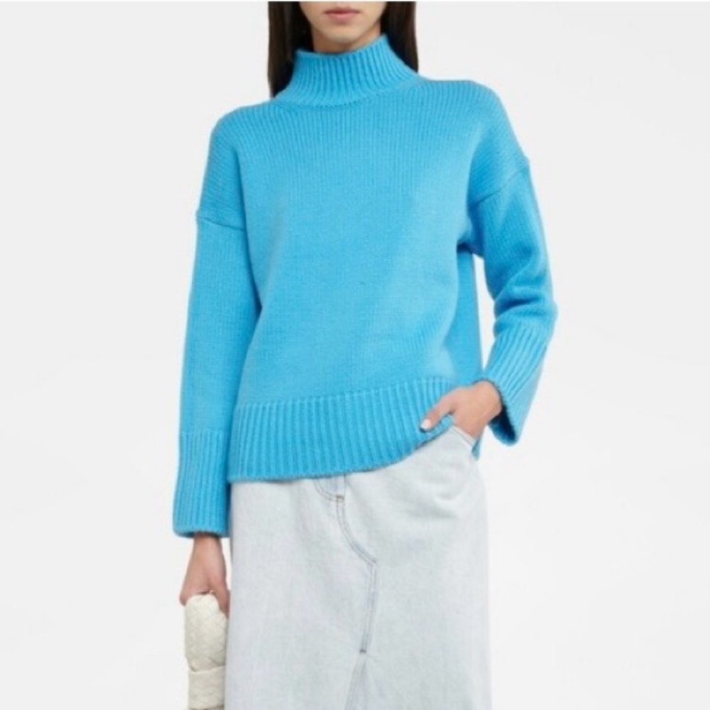 Vince Rib Mock Neck Sweater in Fountain size XXS